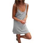 Damen Sommerliches Freizeitkleid mit tiefem Ausschnitt und leichtem Stoff R&B