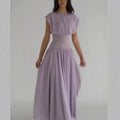 Damen Maxikleid mit eleganter Raffung und femininen Akzenten R&B