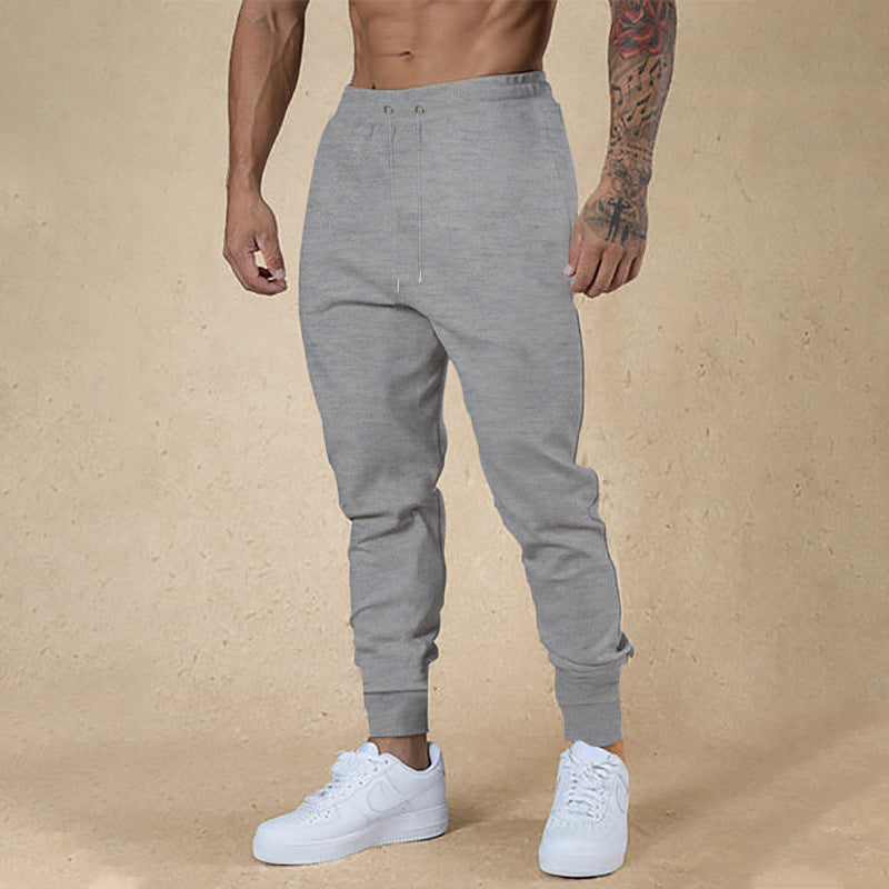 Herren nan athletische Frottee-Jogginghose mit hohem Bund Kordelzug und schmal zulaufenden Rippbündchen R&B