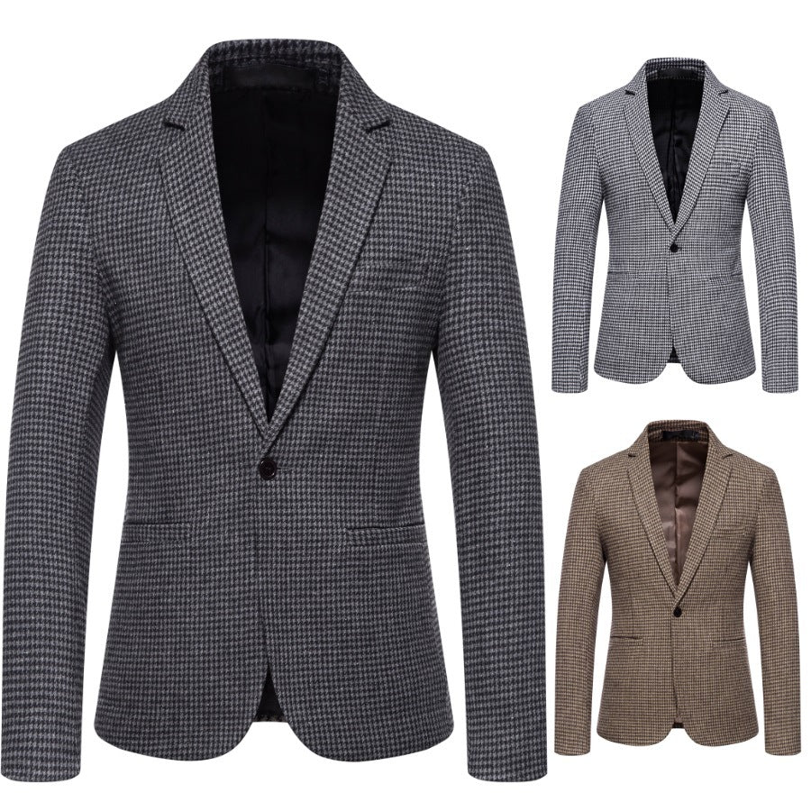 Herren eleganter Blazer mit modernem Schachbrettmuster