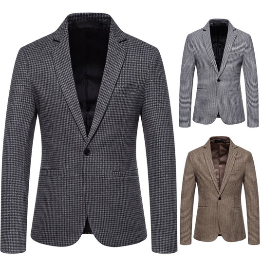 Herren eleganter Blazer mit modernem Schachbrettmuster R&B