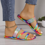 Damen Glitzernde Riemensandalen mit eleganter Zierde R&B