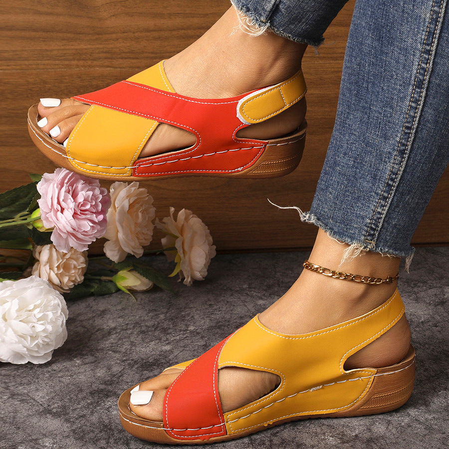 Damen Komfortable Wedge-Sandalen mit verstellbaren Riemen R&B