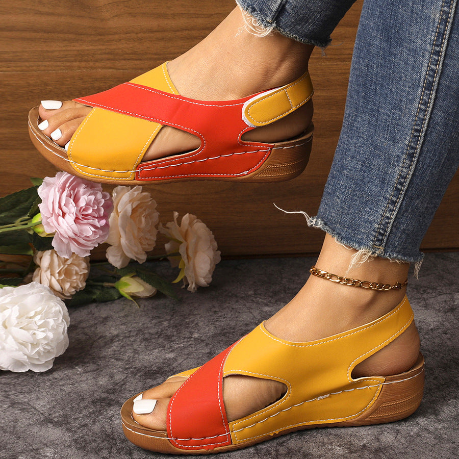 Damen Komfortable Wedge-Sandalen mit verstellbaren Riemen R&B