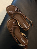 Damen stylische Riemchensandalen mit geflochtenem Obermaterial R&B