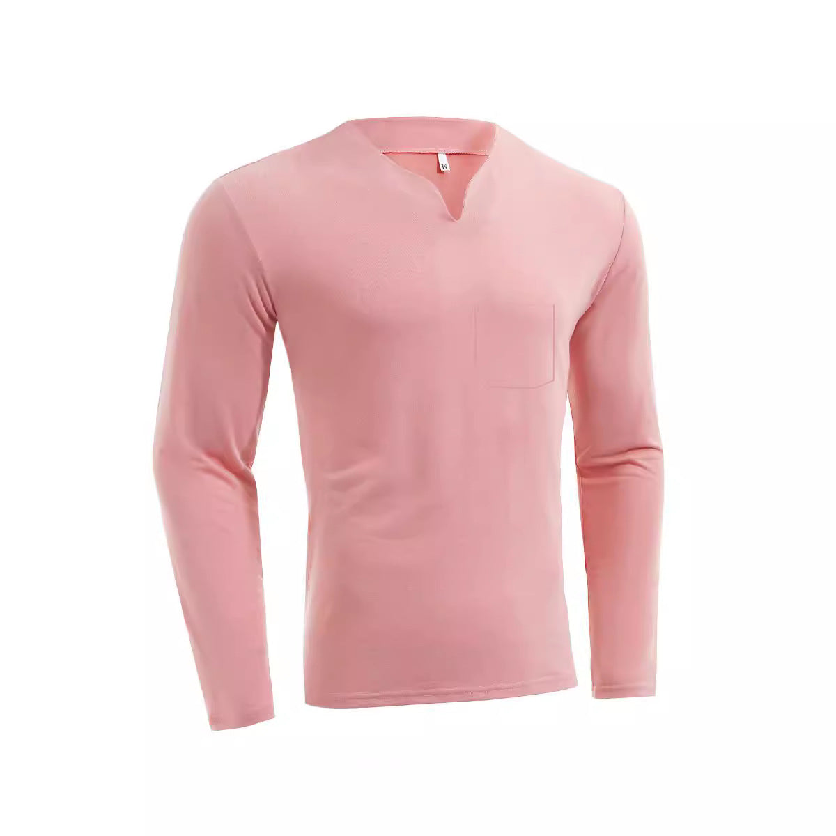 Herren nan Langarmshirt mit V-Ausschnitt Slim Fit Baumwollmix und elastischem Komfortbund R&B