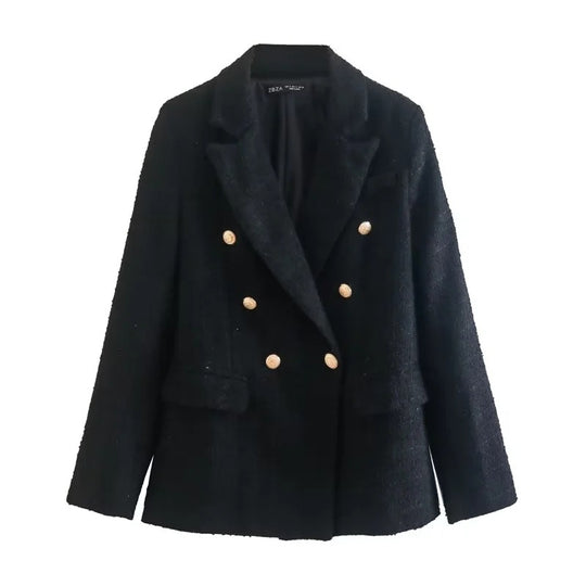 R&B | Gemischter Doppelreiher Tweed Blazer Damen