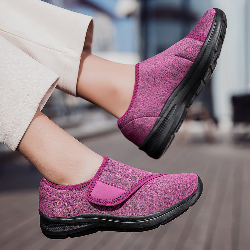 Damen Bequeme Slip-On Fitnessschuhe mit verstellbarem Klettverschluss R&B