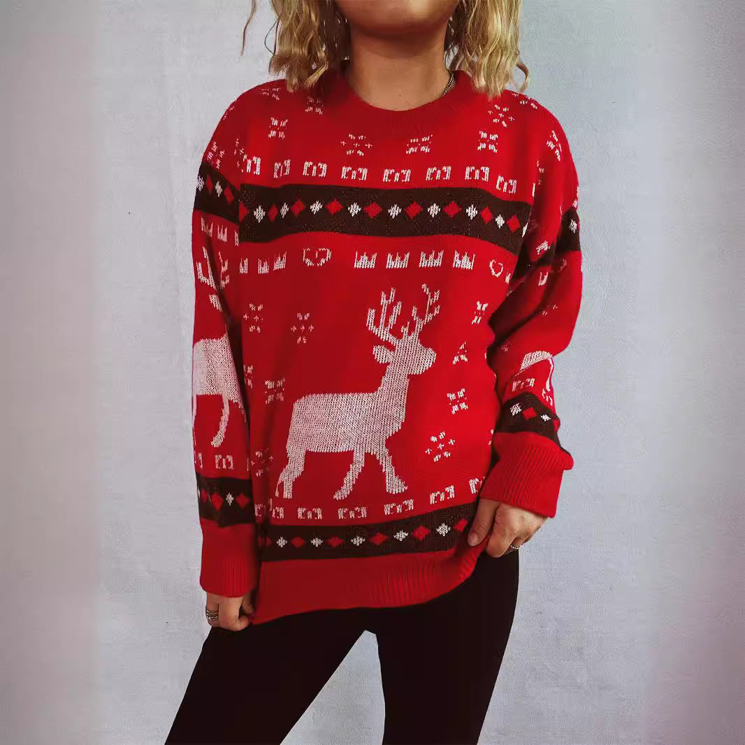 Damen Weihnachtspullover mit festlichem Rentier-Motiv und bequemer Passform R&B