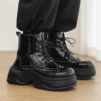 Damen Trendige Stiefeletten mit funkelnden Nieten und robuster Sohle