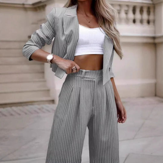 Damen modischer Blazer mit weit geschnittenen Hosen R&B