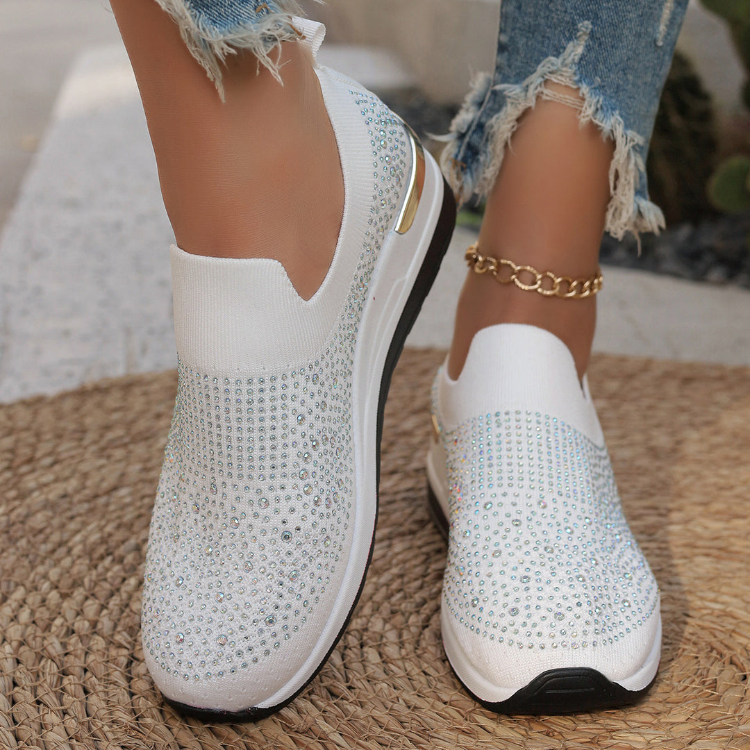 Damen modische und komfortable Sneakers mit Glitzer-Applikationen R&B