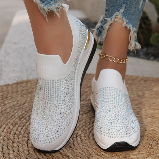 Damen modische und komfortable Sneakers mit Glitzer-Applikationen R&B
