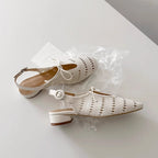Damen elegante Sling-Sandalen mit Netzdesign und verstellbarem Riemen R&B