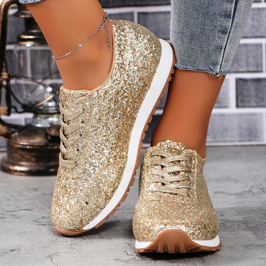 Damen Glitzernde Lauf-Sneaker mit gepolsterter Sohle R&B
