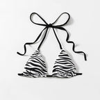 Damen Triangel-Bikini mit verspieltem ZR&Bra-Muster und anpassbarem Halter R&B
