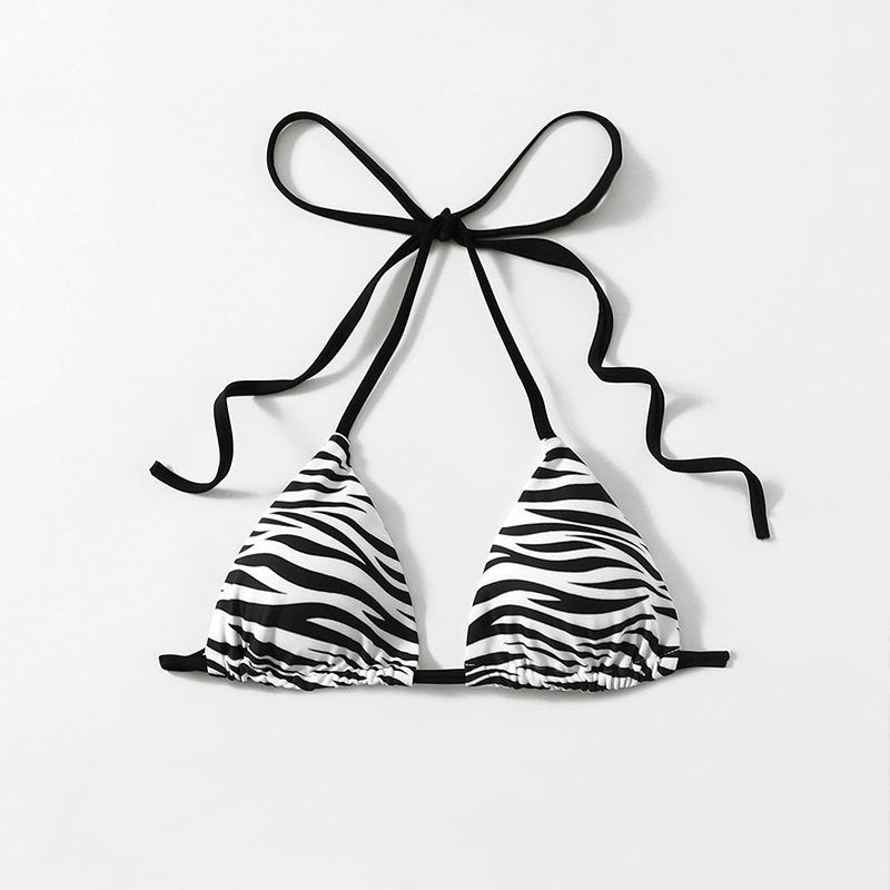 Damen Triangel-Bikini mit verspieltem ZR&Bra-Muster und anpassbarem Halter R&B