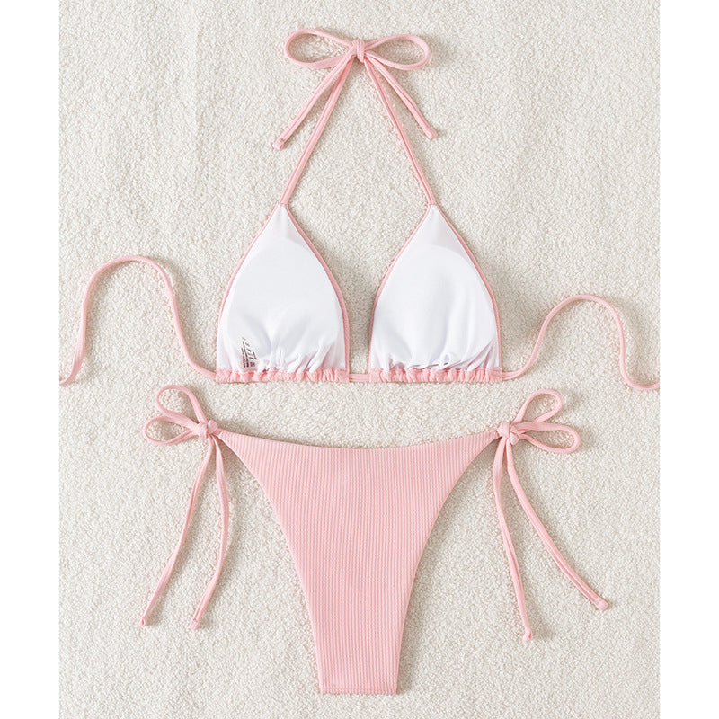 Damen Triangel-Bikini mit verstellbaren Riemen und raffinierten Details R&B