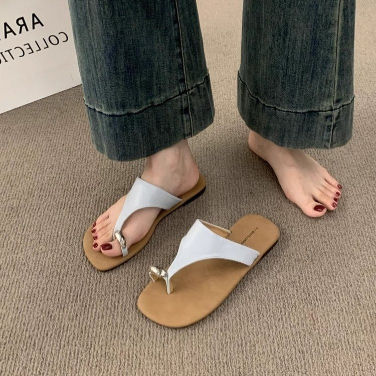 Damen Zehentrenner-Sandalen mit modischen Riemen und komfortablem Fußbett R&B