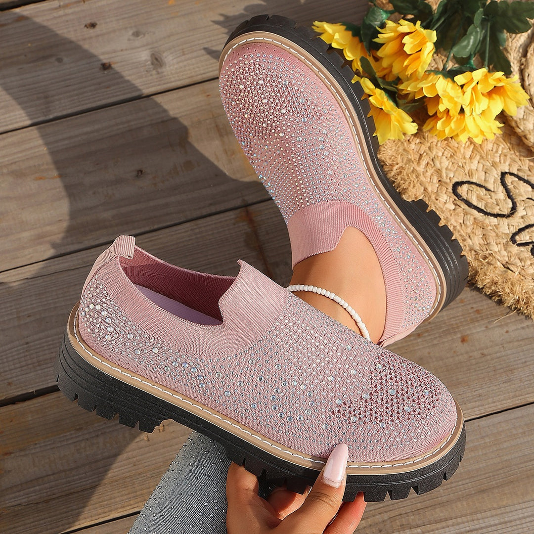 Damen Glitzernde Slip-On Sneakers mit komfortablem Fußbett R&B
