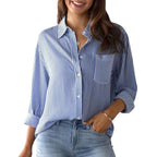 Damen Lässige gestreifte Bluse R&B