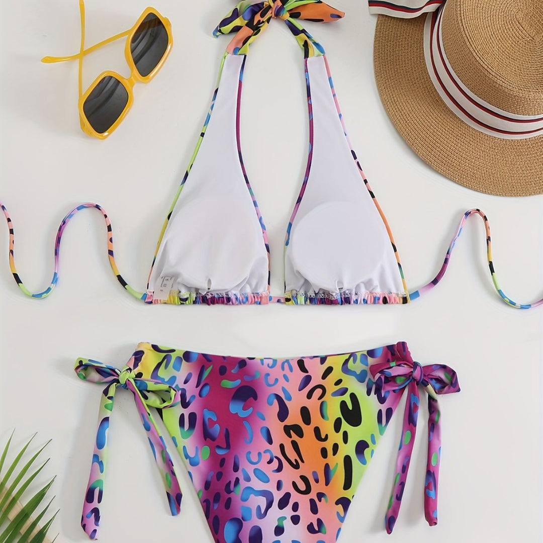 Damen Triangel-Bikini mit verspielten Schleifen R&B