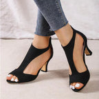 Damen elegante Peeptoe-Pumps mit modischem Cut-Out-Design und bequemem Absatz R&B