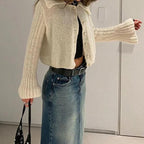 Damen Strickjacke mit weiten Ärmeln und strukturiertem Muster R&B