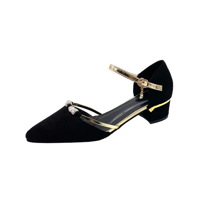 Damen Slingback-Pumps mit funkelnden Strassapplikationen und elegantem Blockabsatz R&B