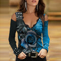 Damen Oberteil mit schulterfreiem Design und floralem Druck R&B