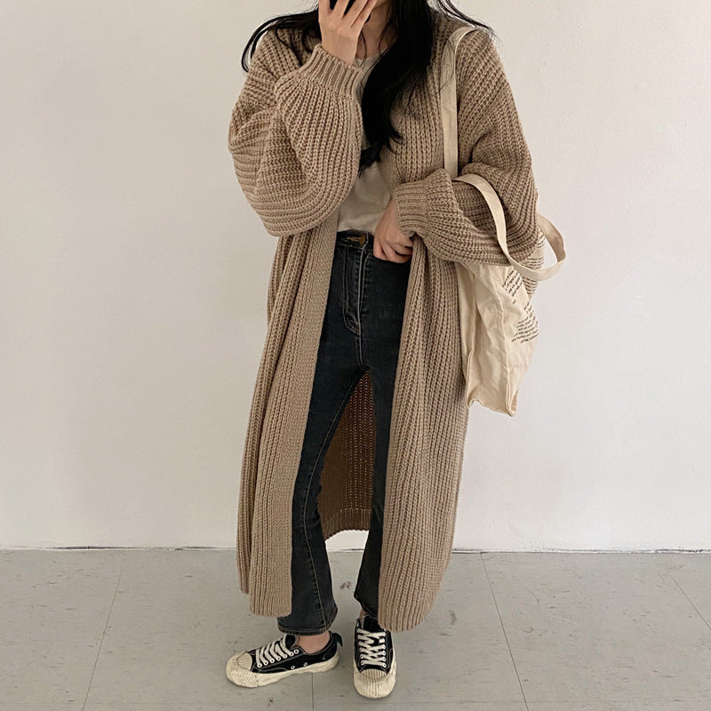 Damen Offene Strickjacke mit lässigem Schnitt und grober Maschenstruktur R&B