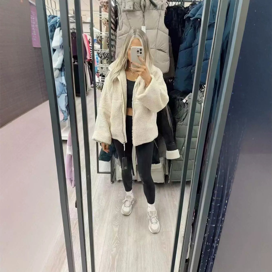 Damen Fleecejacke mit hohem Kragen und praktischen Taschen R&B