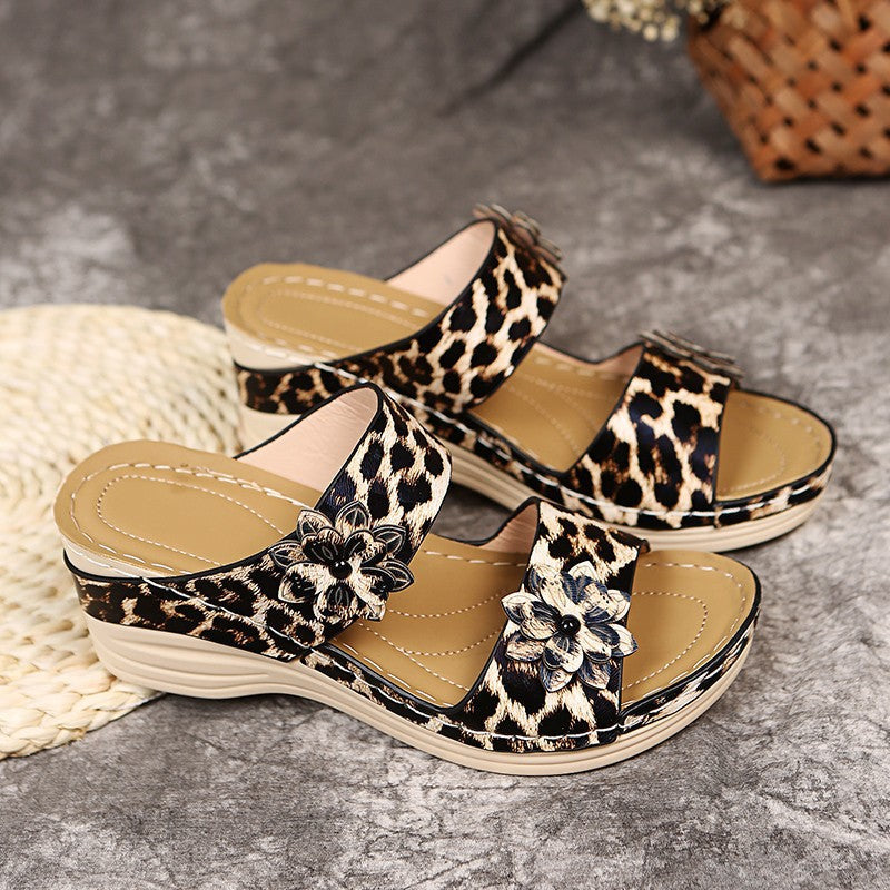 Damen Komfortable Sandalen mit modischem Blumenapplikationsdesign und rutschfester Sohle R&B