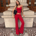 Damen Lässiges Oberteil und weiter geschnittene Hose Set R&B