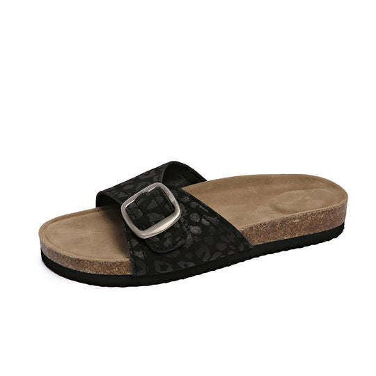Damen Bequeme Zehentrenner-Sandalen mit modischem Riemchen und anatomischem Fußbett R&B