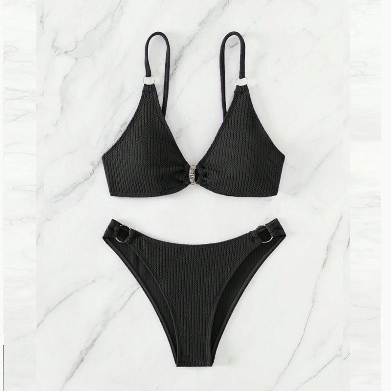 Damen Triangel-Bikini mit Ringverzierungen R&B