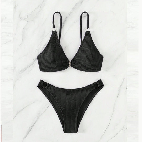 Damen Triangel-Bikini mit Ringverzierungen R&B