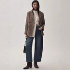 Damen Weite Cropped Jeans mit lässigem Look