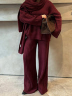 Damen Strickanzug mit weitem Schnitt und eleganten Rippdetails R&B