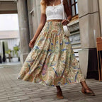 Damen Maxirock mit Paisleymuster und elastischem Bund R&B
