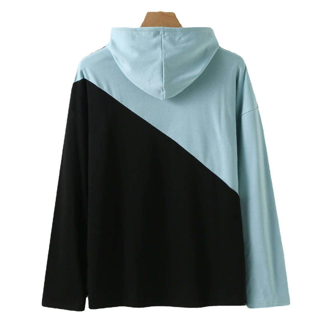 Damen Kapuzenpullover mit modernem Farbblockdesign und praktischer Kängurutasche R&B