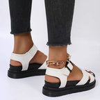 Damen modische Sandalen mit verstellbaren Riemen und weich gepolsterter Sohle R&B