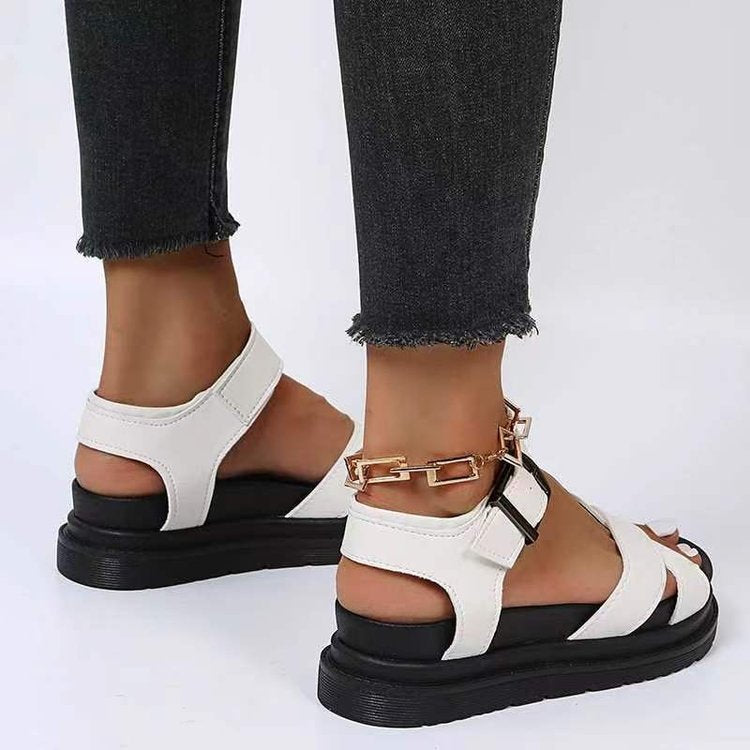 Damen modische Sandalen mit verstellbaren Riemen und weich gepolsterter Sohle R&B