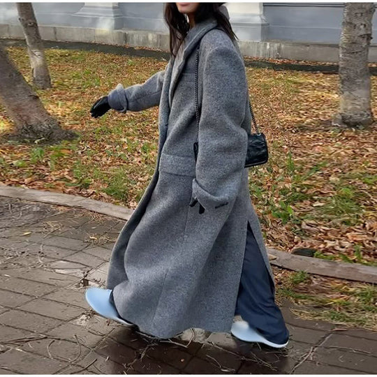 Damen oversized Wollmantel R&B