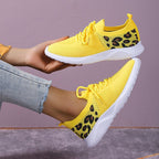 Damen Atmungsaktive Sneakers im modernen Leopardenmuster R&B