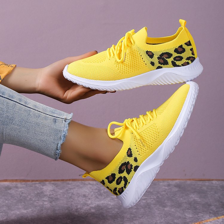 Damen Atmungsaktive Sneakers im modernen Leopardenmuster R&B