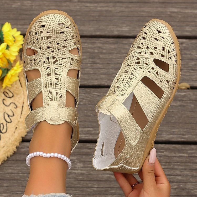 Damen Atmungsaktive Riemensandalen mit verstellbarem Klettverschluss R&B