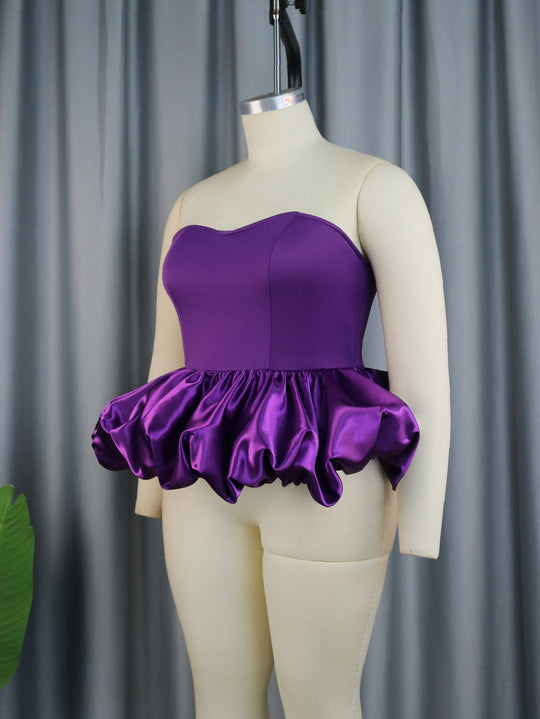 Damen Trendy Bustier mit Rüschenabschluss R&B
