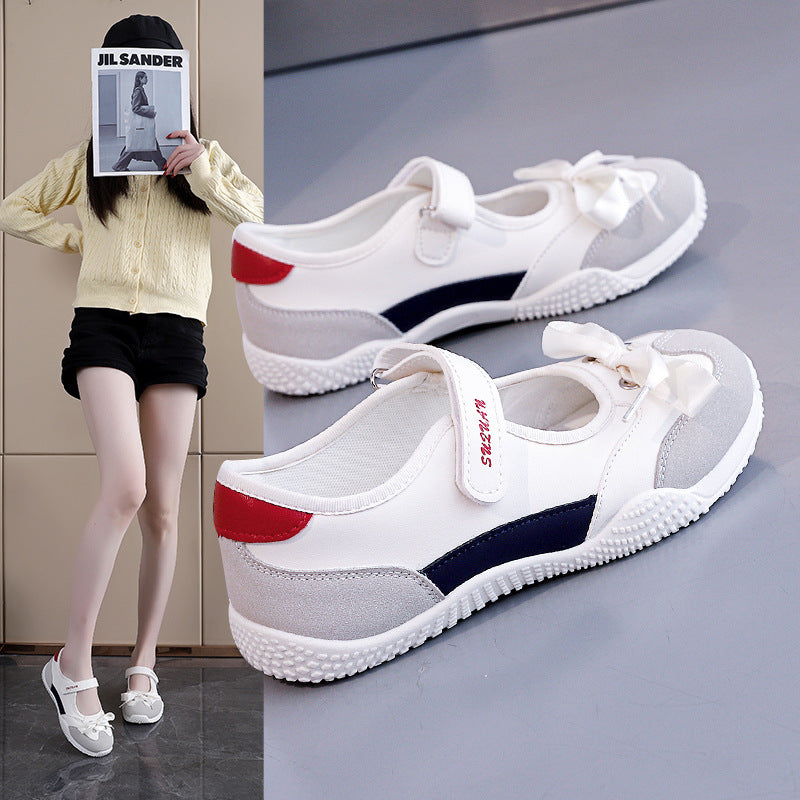 Damen sportliche Ballerinas mit verstellbarem Klettverschluss und bequemer Sohle R&B