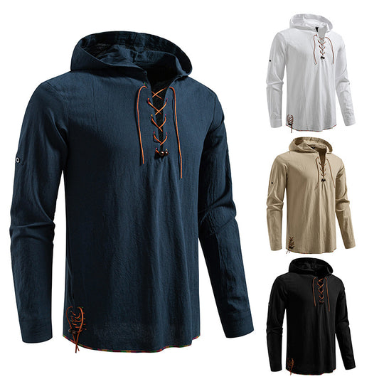 Herren Kaptuzenbluse mit einzigartigem Schnürdesign R&B